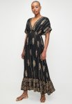 Paisly Foil Border Maxi Dress - Black