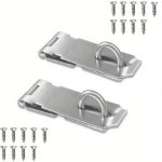 1PC Door Lock Latch Stainless Steel Security Kit Latch Buckle Extra Thick Door Lock Buckle with Screws brushed Finish latch Door