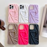 3D Heart Ruched Tpu Case Bundle For Iphone 11 PLUS PRO MAX To 15 - Anti-drop Shockproof Streamlined Protective Cover Set