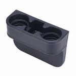 Black Multifunctional Car Cup Holder Car Seat Organizer Gap Filler Bottle Phone Storage Organizer Black Stitching