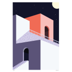 Terraces At Night Art Print - A3