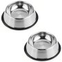 2X Stainless Steel 26CM Dog/cat Bowls With Rubber Non-slip Base