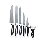 6 Piece Stainless Steel Knife Set Black & White