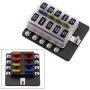 1 In 10 Out Fuse Box Screw Terminal Section Fuse Holder Kits With LED Warning Indicator For Auto Car Truck Boat