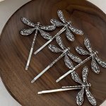 4PCS Vintage Dragonfly Shaped Hair Side Clips Elegant Hair Fringe Clips Trendy Hair Decoration For Women And Daily Use Wear
