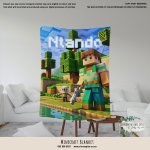 Personalised Fleece Blanket Minecraft