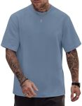 Herberton Mens Comfortable Tee-shirt Soft Shirts Medium Weight Baggy Crewneck Fashionable Training Stretch Daily Classic Drop Sh