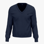 Mens Essential Cotton V Neck Long Sleeve Knitwear