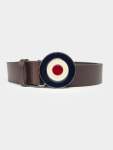 Target Buckle Belt Leather - Brown - 44 Brown