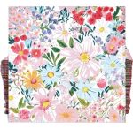 100 Pcs Spring Flower Blooms Cocktail Beverage Napkins Flowers Blossom Disposable Paper Dessert Napkin For Summer Spring Birthda