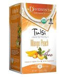 Davidson's Organics Tulsi Mango Peach 25-COUNT Tea Bags Pack Of 6
