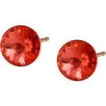Xp Circular Swarovski Embellished Crystal Earrings - Red