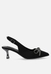 Plum Kris Slingback Heel - Black