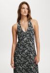Cotton On Haven Halter Midi Dress - Phoebe Paisley Black