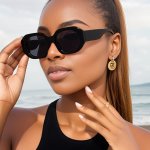 New Trendy Large Frame Polygonal Glasses For Men And Women With Wide Legs Classic Style