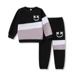 Voxikodex Size 6-7 Boys Outfuts Set Crewneck Sweatshirts And Sweatpant Clothing Set 2PCS Kids Boy Fall Winter Clothes Gray 6-7Y