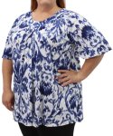 Ladies Printed Fancy Tunic - 60 Blue wht