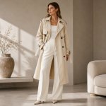 Dbl-breasted Coat apricot