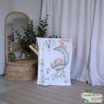Fleece Blanket Brown Bunny Sleeping In The Moon Grey