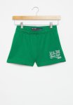 Girls Printed Longer Length Short - Green