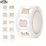 Gutbd 500 Pcs Thank You Stickers - Handmade Adhesive And Perfect For Festive Occasions Office Supplies And Personal Use