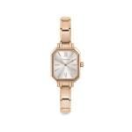 Paris Rose Gold Silver Rectangular Watch