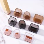 8PCS Square/ Round Chair Leg Protectors For Hardwood Floors Silicone Felt Furniture Leg Cover Pad For Protecting Floors From Scr