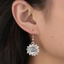 Exquisite Sunflower Design Dangle Earrings Retro Simple Style Zinc Alloy Silver Plated Jewelry Delicate Female Earrings