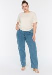 Plus High Waist Bootcut Fit Jeans - Light Blue