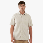 Mens Phillip Oxford Short Sleeve Shirt Stone - 10XL