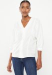 3 4 Balloon Sleeve Shirt - White