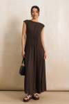 Fit And Flare Pintuck Dress - 18 Chocolate