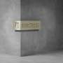 House Number Corner D04 - 350H X 600D X 2000W / Matt Silver / No