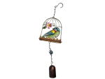 Cage Wind Chime With Blue Bird - 25CM Outdoor Hanging Decoration