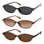 Herjour Retro Oval Cat Eye Sunglasses For Women Y2K Trendy Narrow Sunnies Designer Sun Glasses AR82253