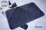 Simon Baker 2PC Memory Foam Bath Mat Set - Denim - Denim 50CM X 80CM