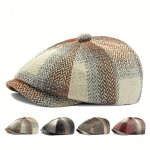 1PC Unisex Plaid Newsboy Cap Gatsby Hats Cabbie Hats Ideal Choice For Gifts