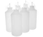 Plastic Sauce Bottle 1L White - 6PK