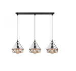 Ashcomonline Three Hanging Vintage Rope Pendant Light Stainless Steel Chandelier Ceiling Lamp