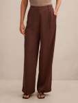 Solana Satin Wide Leg Pants - 16 Mahogany Suit