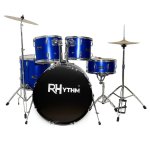 Rhythm MI-JW22165PVC-16 5-PIECE Acoustic Drum Kit With Cymbals Hardware & Drum Throne 22 Bass