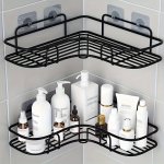 Space-saving Corner Shelf - Easy Install No-drill Metal Organizer For Bathroom & Kitchen Storage