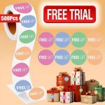 500PCS ROLL Free Gift Stickers 4 Designs 2.5CM 1.0IN Round Dly Decoration Scrapbooking Label Perfect For Business Party Gift Sea