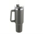 Tumbler With Handle Straw Lid Stainless Steel Travel Water Bottle Grey Plastic Tumbler