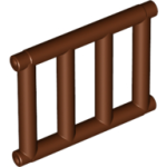 Parts Bar 1 X 4 X 3 Grille With End Protrusions 62113 - Reddish Brown