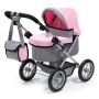 Trendy Dolls Pram Pink/grey 68CM Tall