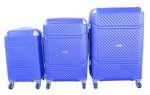 Smte 3 Piece Hard Outer Shell Luggage Set Blue With Keychain