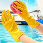 1 Pair Waterproof Rubber Cleaning Gloves For Stain Resistant Cleaning And Gardening Work