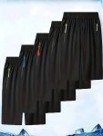 5PCS Fashionable Men's Summer Drawstring Casual Sports Loose Shorts Suitable For Outdoor Sports Comfortable And Versatile