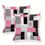 2 Pcs Geometric Square Polyester Cushion Cover Throw Pillow Cover Bedroom Accessories Sofa Cushion Cover Living Room Throw Pillow Cover (No Pillow Core)